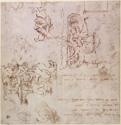 W.3v Grob skizzierte Entwürfe für Möbel und Dekorationen